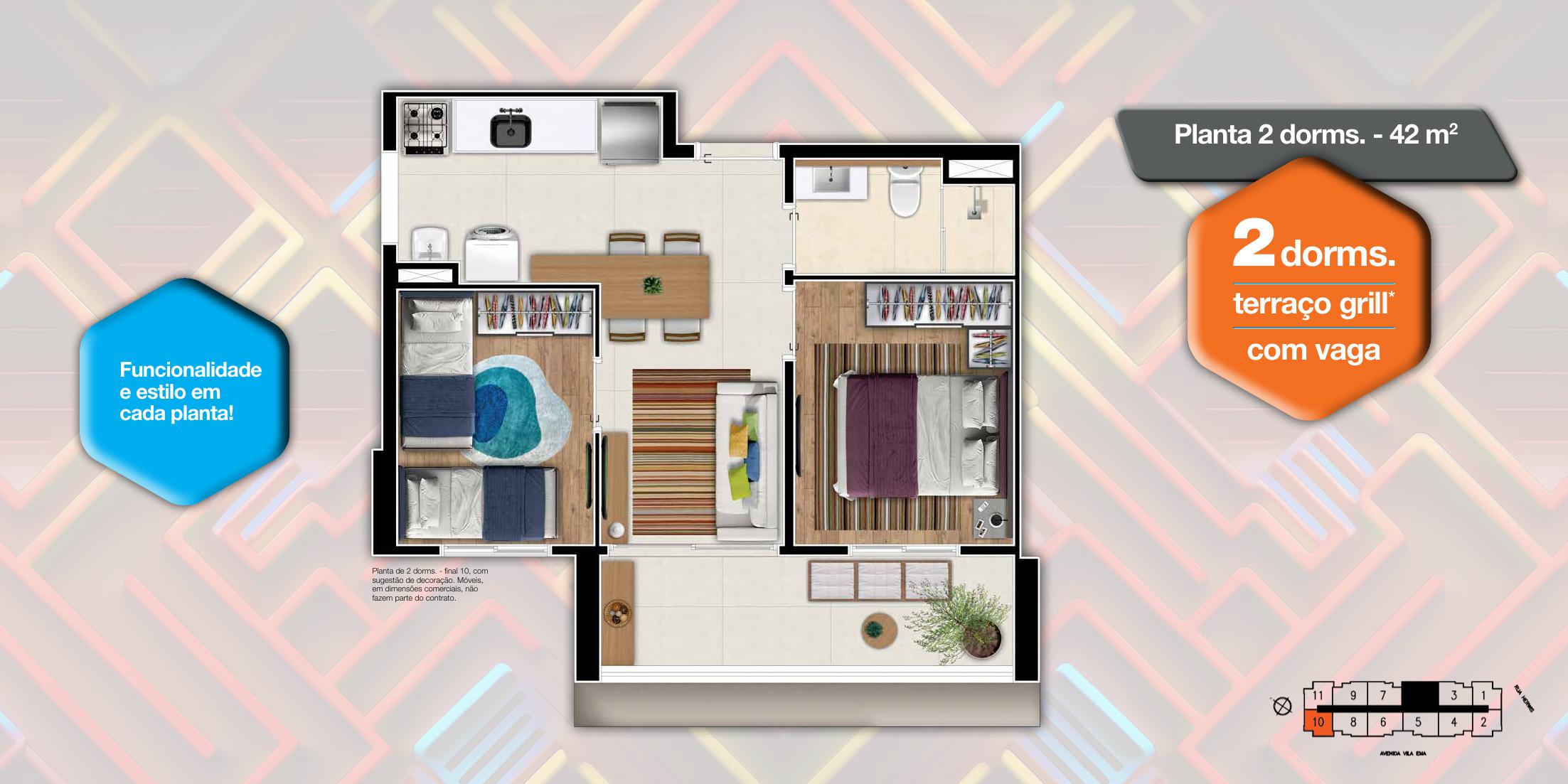 Planta 2 Dorms · 42 m²